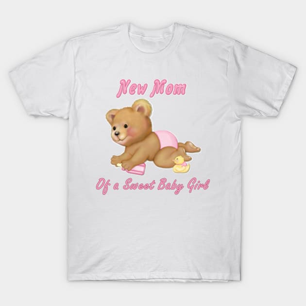 Crawling Teddy - New Mom of Girl T-Shirt by SpiceTree